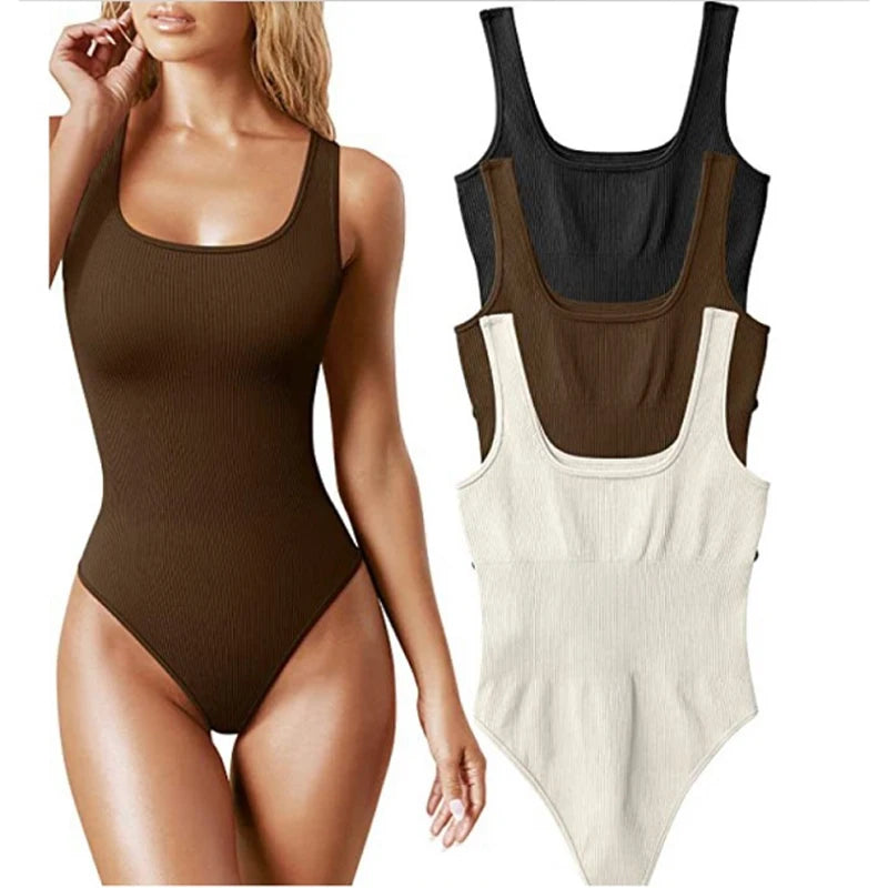 summer solid sexy bodycon women bodysuits female Knit slim casual bodysuit chic lady club short playsuits femme