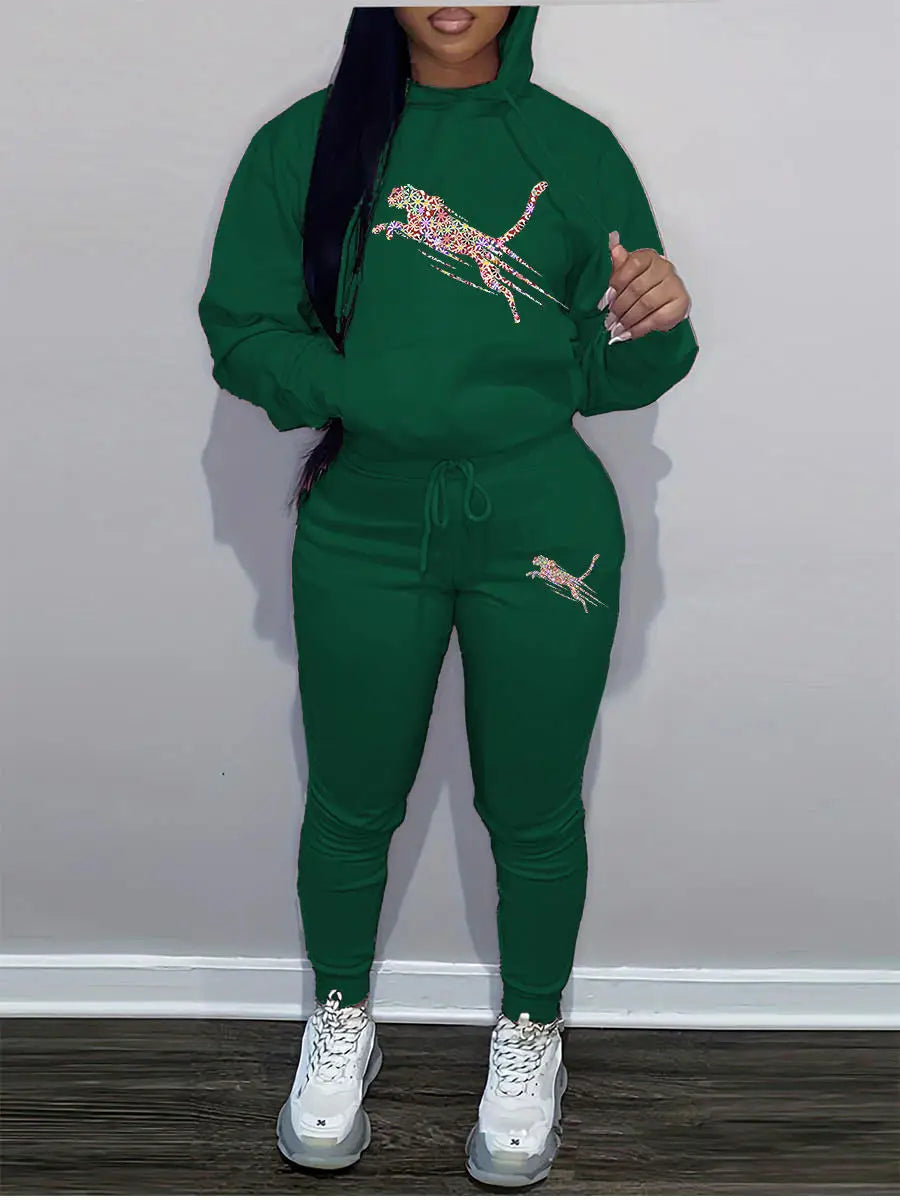 2025 New Ladies hoodies Track Suit Sportswear Sweatsuit Print Designer Sweatshirts sweatpants Hoodies Outfit Women pant Sets
