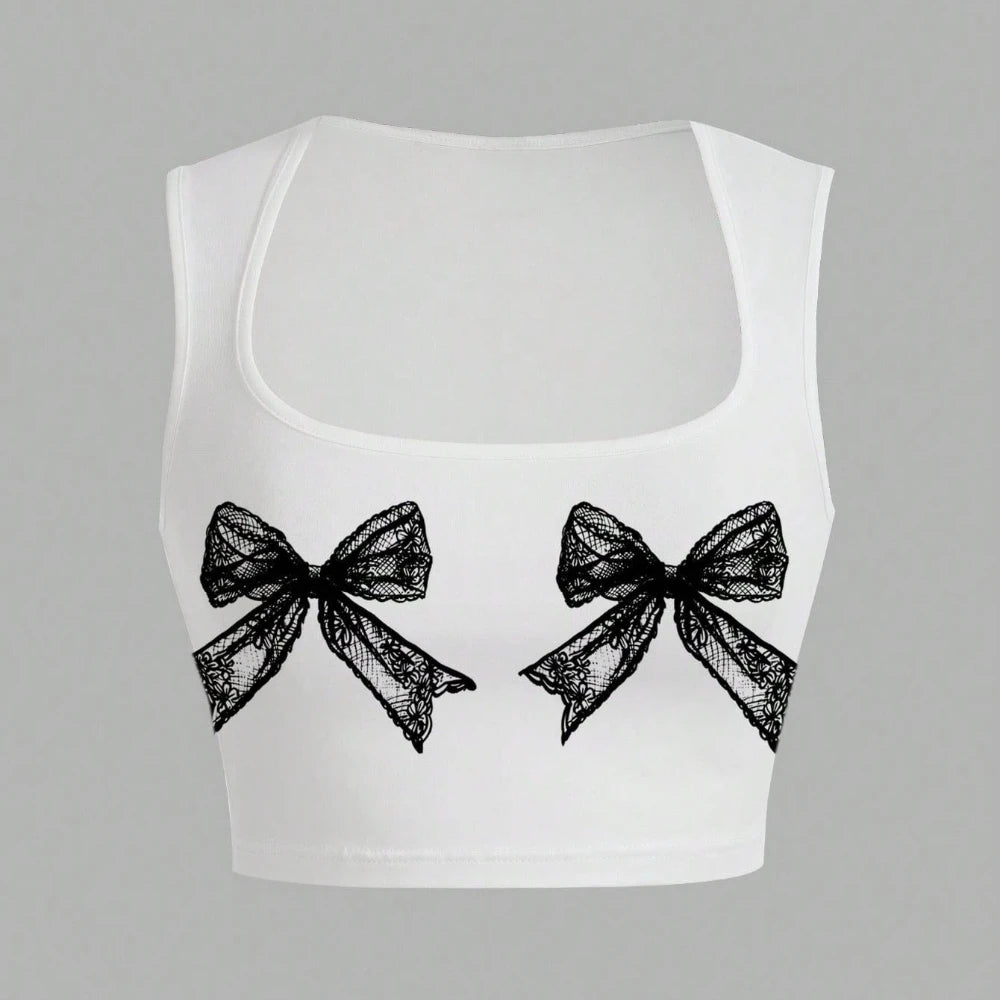 HLJ&GG Y2K Sweet Cherry Print Two Piece Sets Women Round Neck Sleeveless Slim Tank Top And Ruffle Plaid Shorts Outfit Streetwear