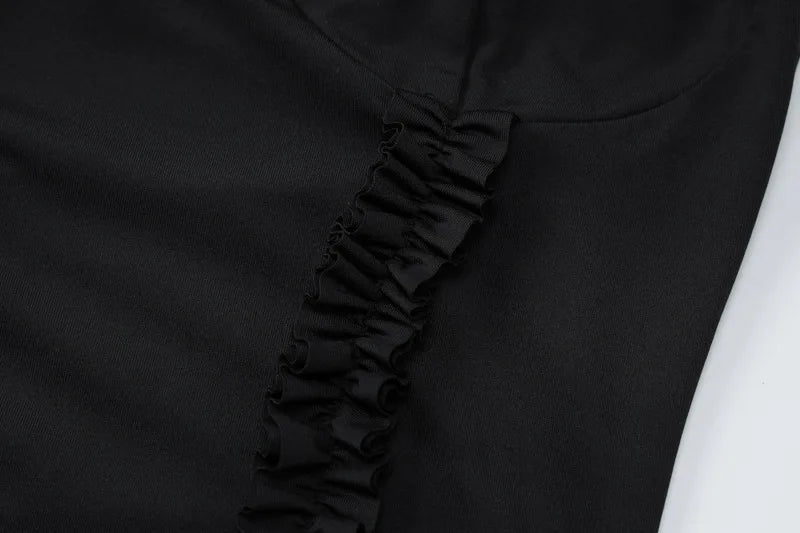 Summer New Y2K Sexy Hot Girl One-shoulder Jellyfish Style Fungus Sexy Breast-wrapped Irregular Dress