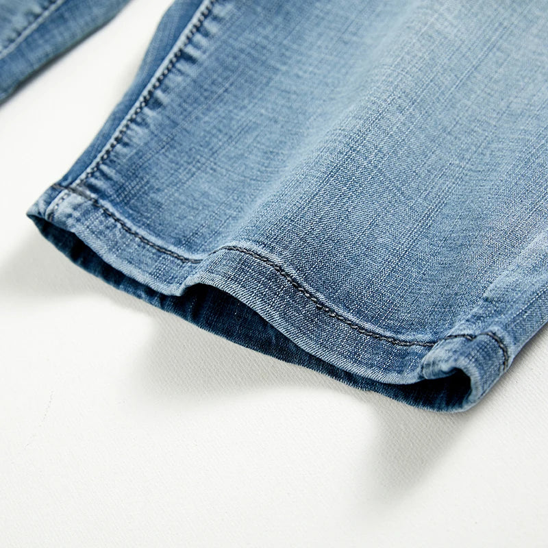 2024 Summer New Men's Denim Shorts Classic Black Blue Thin Section Fashion Slim Business Casual Jeans Shorts Male Brand