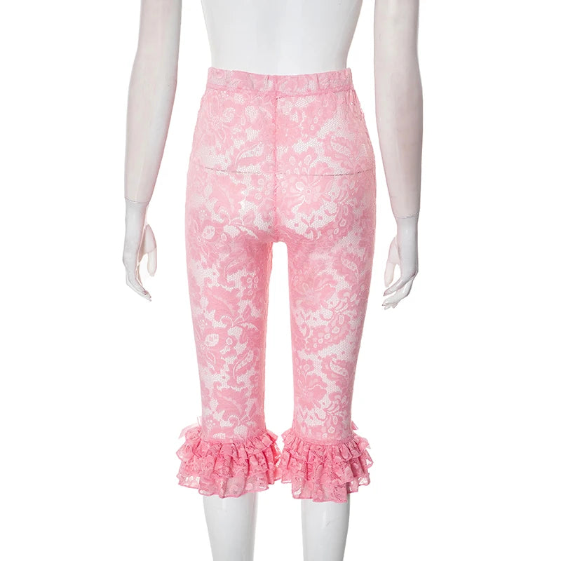 Weird Puss Jacquard Sexy Shorts Women Shirring Tierred Coquette Chic Summer Hipster Wild Basic Midnight Club Party Mid Bottom