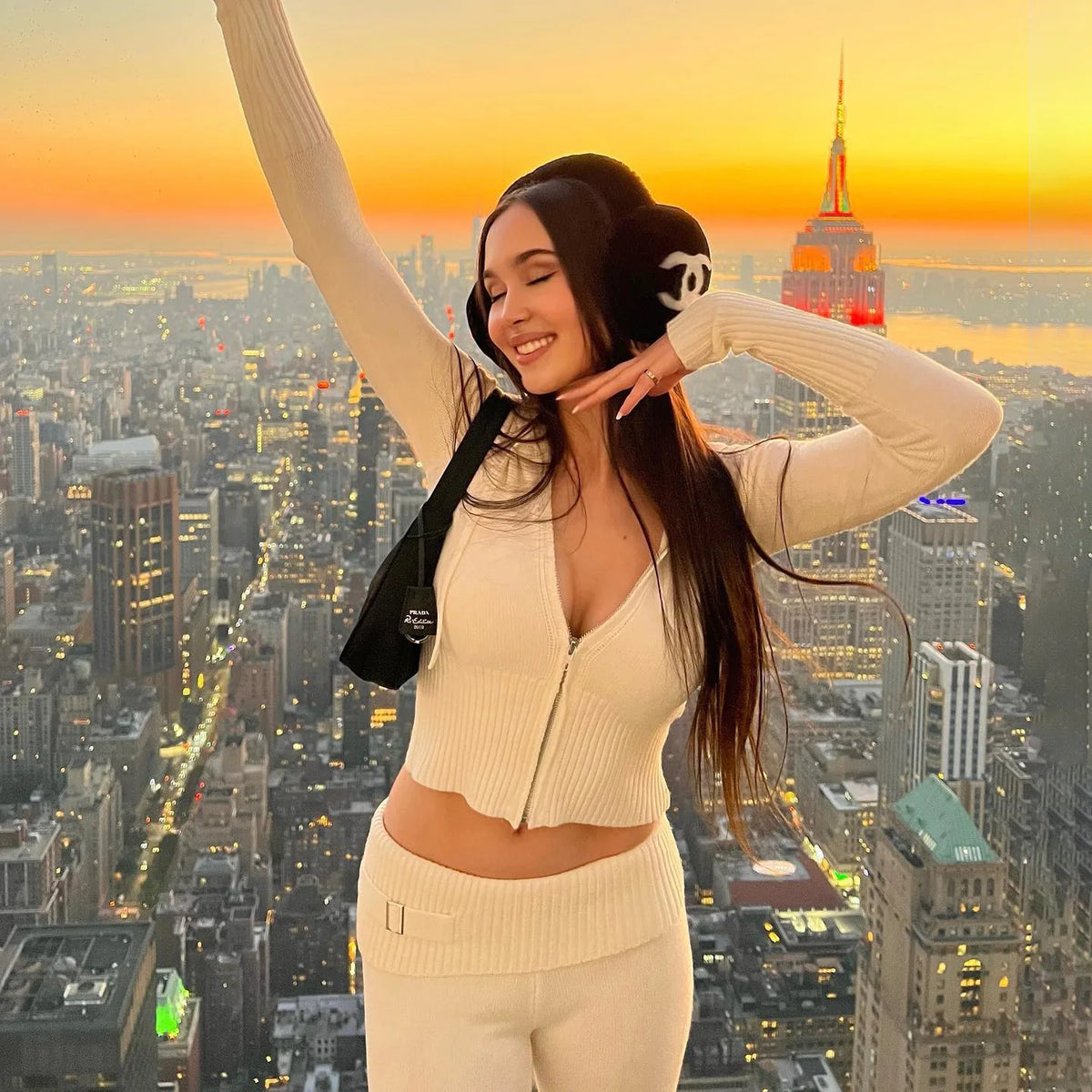 Y2k Slim Fashion 2 Piece-Set Women Sexy Bodycon Long Sleeve Zipper Hooded Sweater Crop Top Flare Pants Two Piece Sets Streetwear