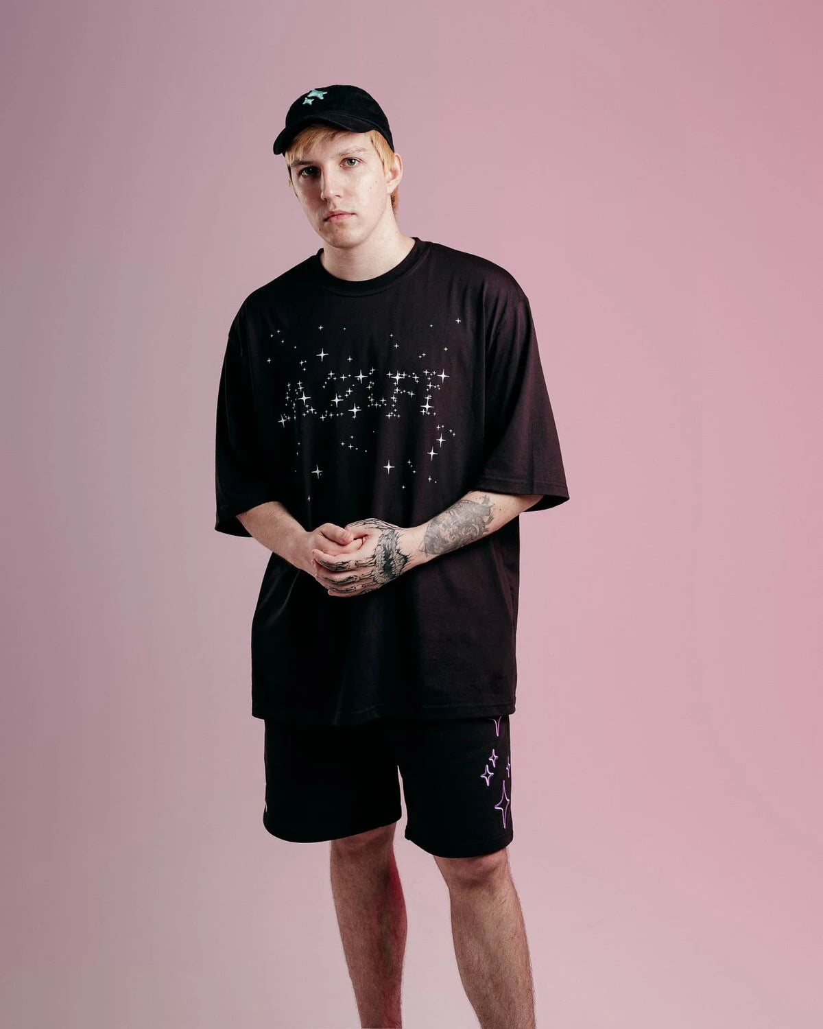 Streetwear Korean Men's Shorts Pants Constellation Graphic Star Print Oversized Jorts Baggy Harajuku Y2k Unisex Clothing Goth BF