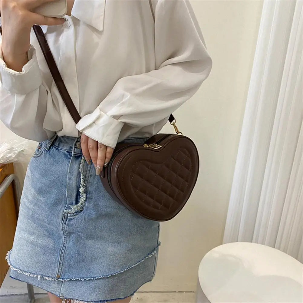 Fashion Love Heart Shape Shoulder Bag Handbags Designer Crossbody Bags PU Leather Zipper Women Casual Phone Bag Shoulder Bag