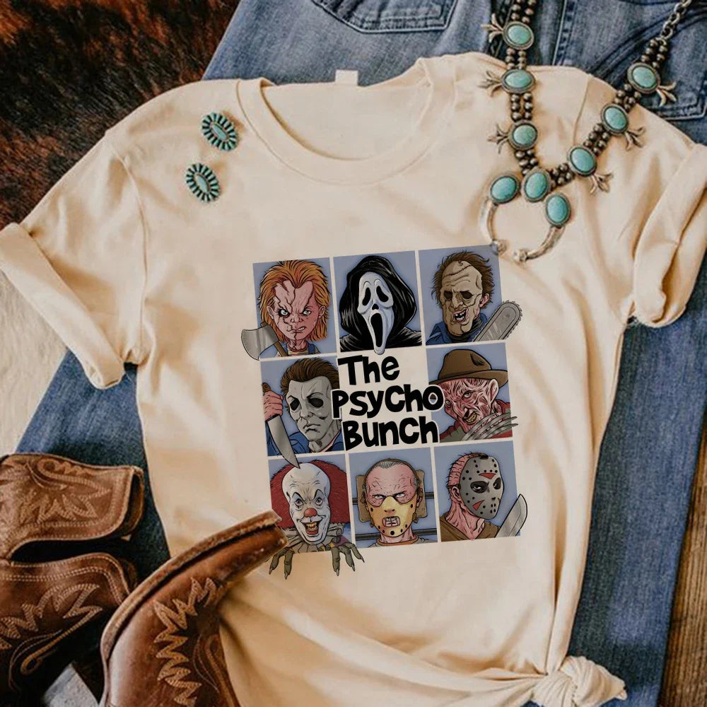 Satan Halloween Horror Ghost Tee Women Manga Y2K Designer T Shirt Female Funny Streetwear Anime Clothes