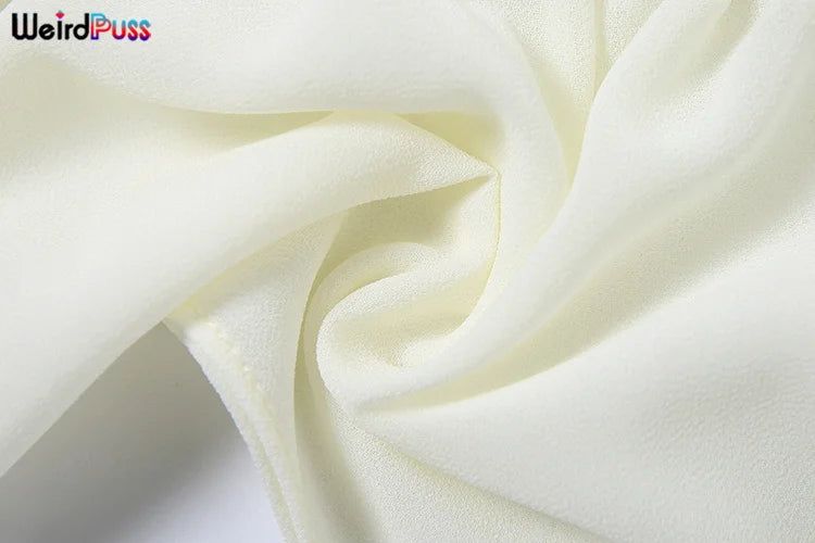 Weird Puss Ruffles 2 Piece Set Women Summer Vacation Beach Style Thin Camisole+Ruched Sexy Peach Hip Skirts Matching Clubwear