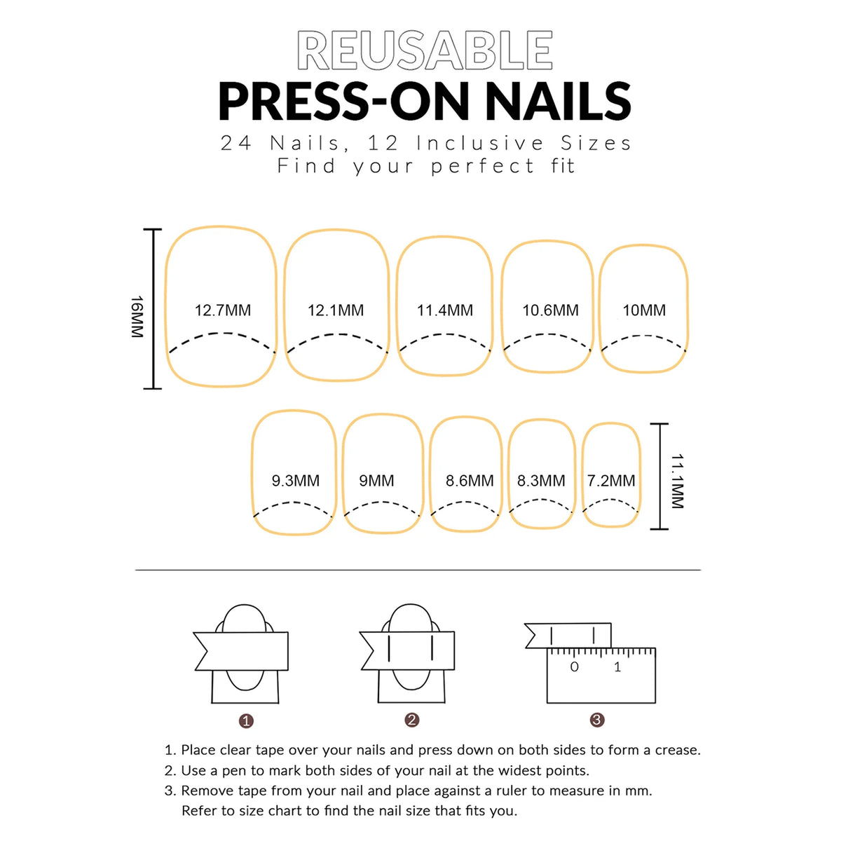 24pcs Short Square Shaped False Nails Black White Zebra-printed Polka Dot French Style Press On Nails Sweet DIY Manicure Art