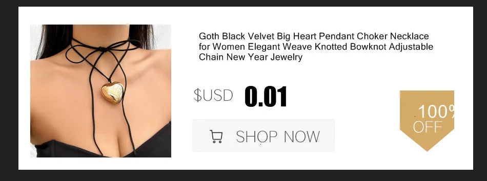 Creative Sweet Cool Love Heart Pendant Necklace for Women Wedding Goth Knotted Bowknot Adjustable Chain Y2K Jewelry Accessories