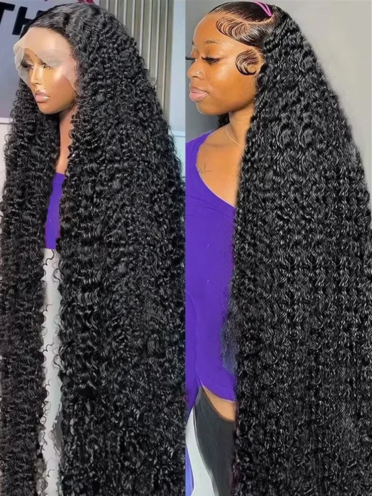 250 Density Transparent HD Human Hair Wig 30 32 40 Inch Deep Wave 13x4 Curly Lace Front 13x6 Water Wave Lace Frontal Wigs