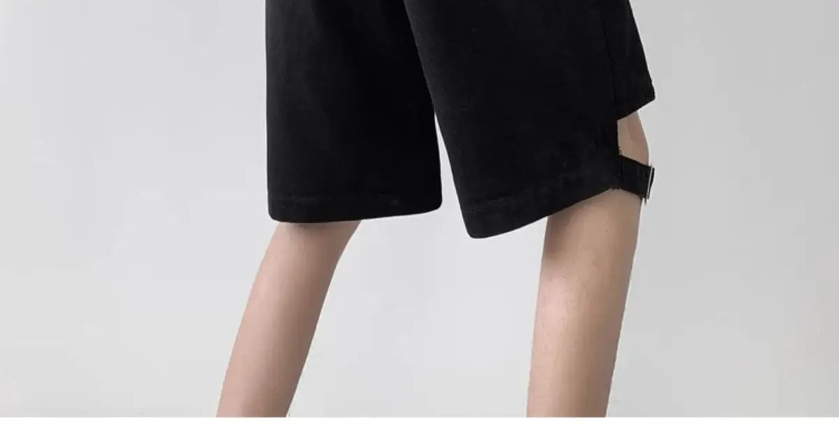 Denim Summer Thin American Ripped Denim Versatile Loose Casual Mid-sized Pants, men's jeans