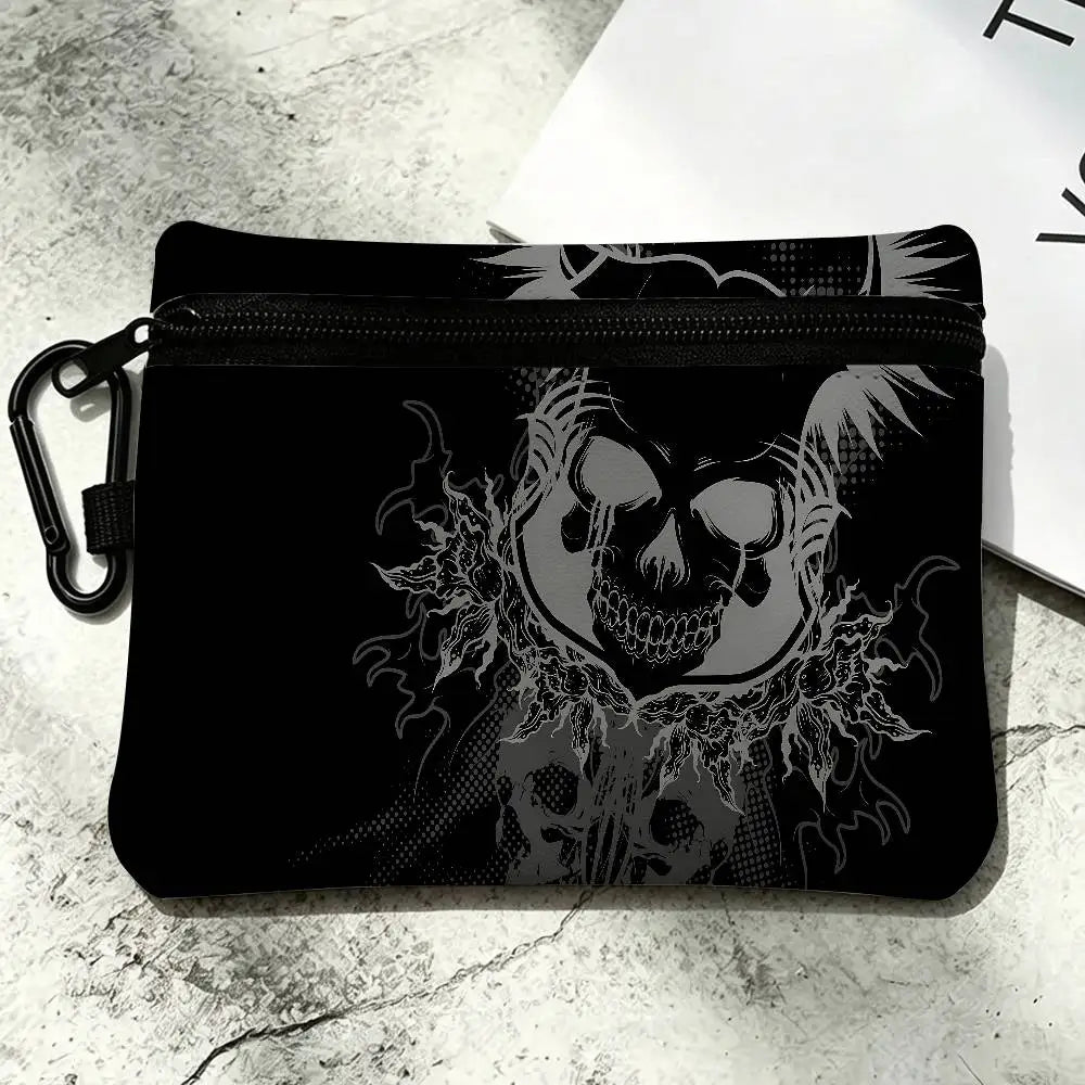 Fashion Brand E-Ed H-Hardy Oxford Fabric Mini Coin Wallet Smooth Zipper Hanging Design Multi-use Small Storage Bag For Travel