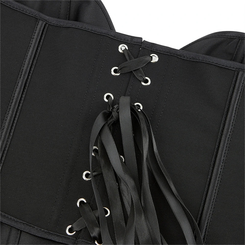 Sexy Women Overbust Corsets Crop Tops Golden Printed Bustiers Lace Up Body Shaper Lingerie Gothic Corselet