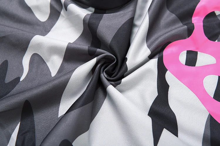 Weird Puss Letter Leopard Print 2 Piece Set Women Casual Zip Hooded Crop Jacke+Leggings Matching Stretch Sporty Street Outfits