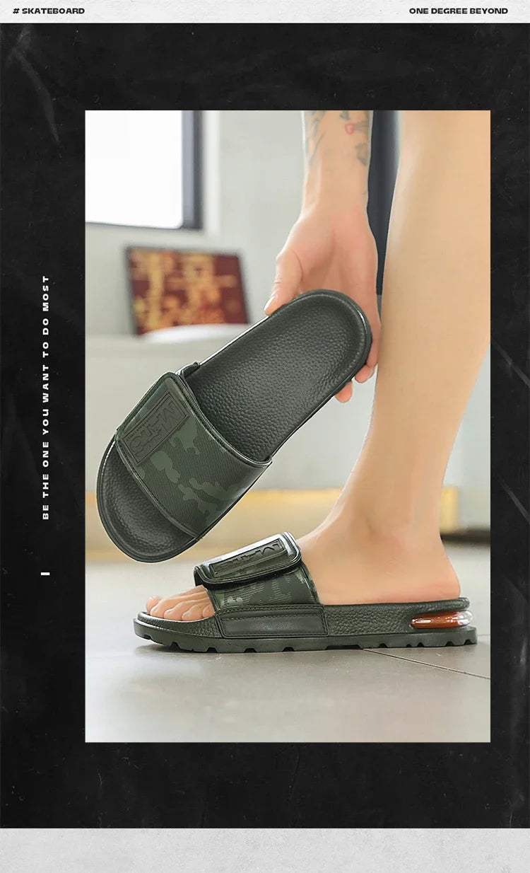 Men's slippers new large size fashion light casual sandals with thick soles men's air cushion cushioned beach shoes men's shoes