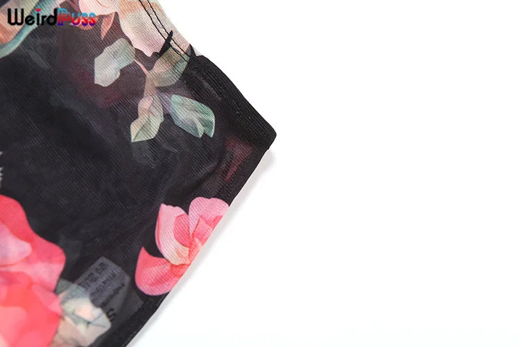 Weird Puss Summer Sheer Women 2Piece Set Side Split Slim Long Skirt+V Neck Camisole Ladies Sexy Vacation Party Matching Suits