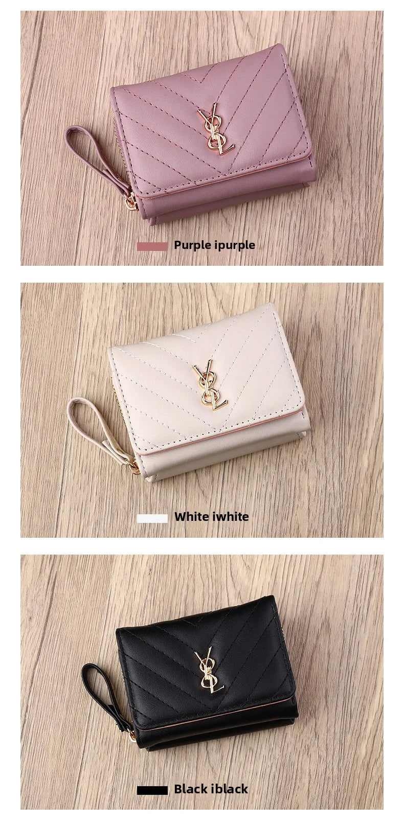 2025 new women's wallet short, fashionable and simple PU change bag card bag multi slot small wallet wallet wallet