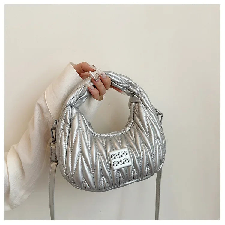 2025 New! Women's Niche Pleated Dumpling Bag – Mini Portable, Summer Trendy, Lightweight Fabric & Easy-Carry Messenger