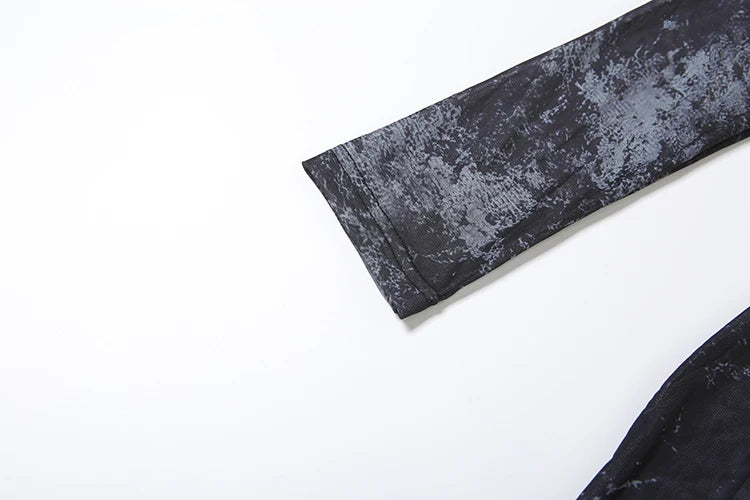 Weird Puss Tie-Dye Print Jumpsuit Women Fitness Stretch Tight Sexy o-Neck Full Sleeve Skinny Streetwear Autumn Zip Slim Overalls