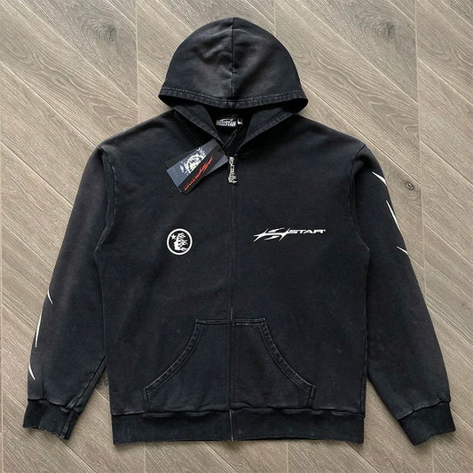 HS Cotton hoodie with zipper wash