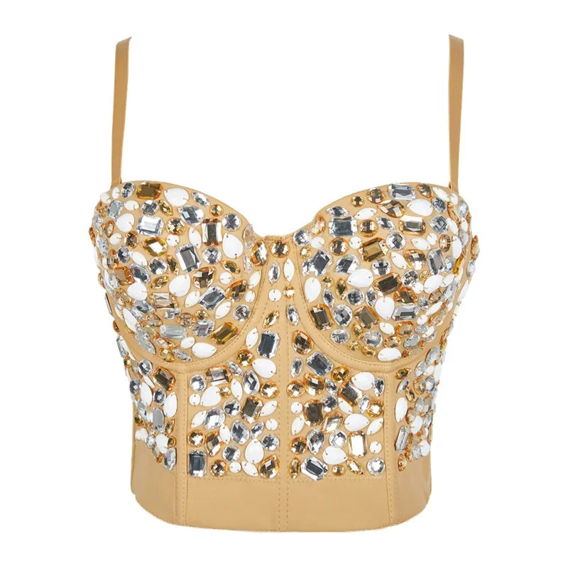 Bling Rhinestone Corset, Luxury Woman Clothes