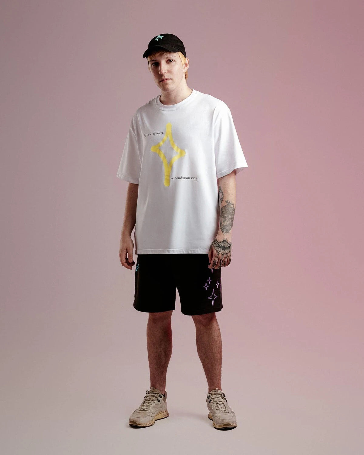 Streetwear Korean Men's Shorts Pants Constellation Graphic Star Print Oversized Jorts Baggy Harajuku Y2k Unisex Clothing Goth BF