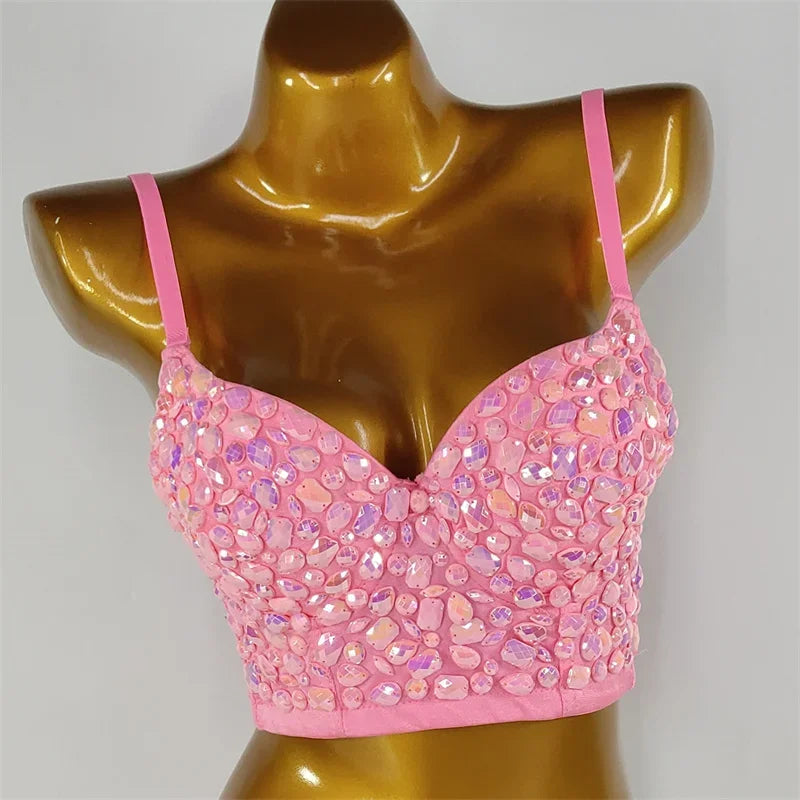 Bling Rhinestone Corset, Luxury Woman Clothes