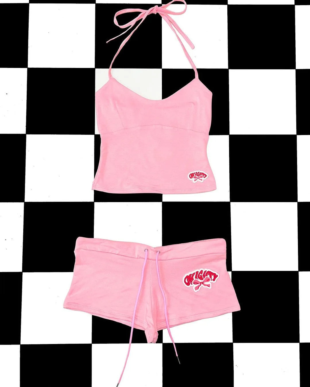 Y2k Summer Dopamine Sexy Hot Girl Beach Strap Tank Top American Super Shorts Two Piece Set