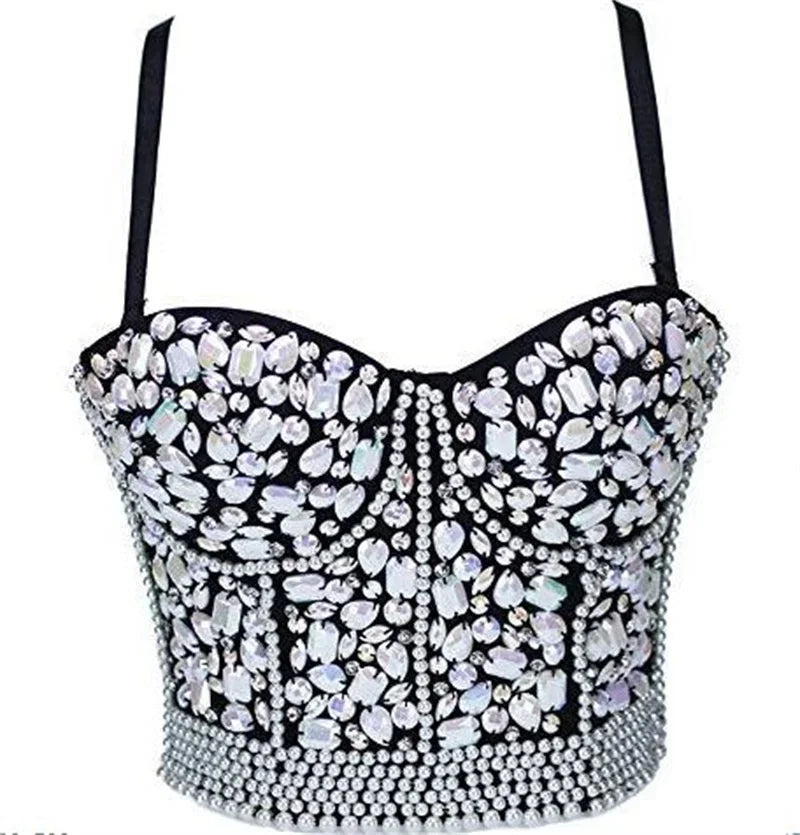 Bling Rhinestone Corset, Luxury Woman Clothes