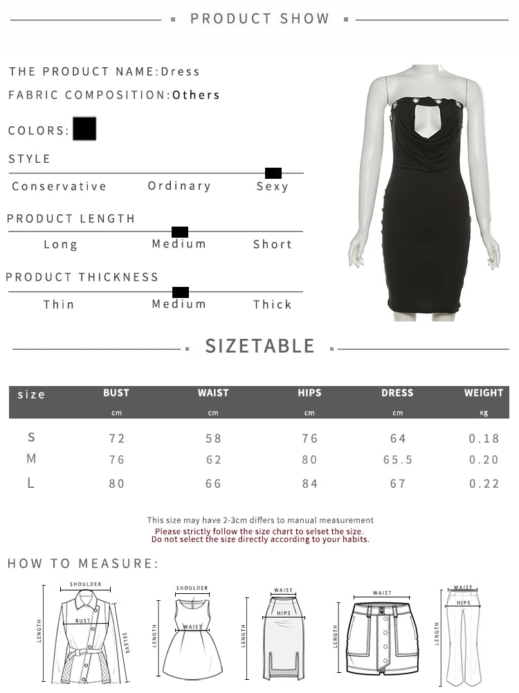 Weird Puss Metal Hollow Dress Women Sexy Y2K Ruched Swing Collar Skinny Midnight Coquette Party Summer Trend Streetwear Bodycon