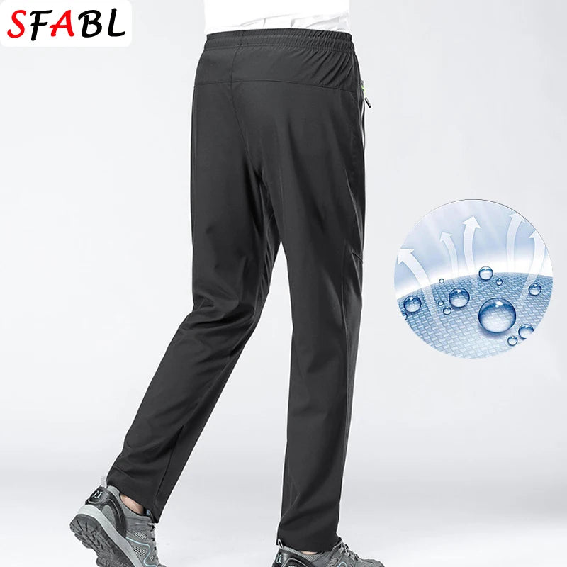 5XL High Stretch Outdoor Sport Hiking Pants Men Zipper Pockets Trousers Men Summer Thin Quick Dry Men's Pants Trekking Fishing