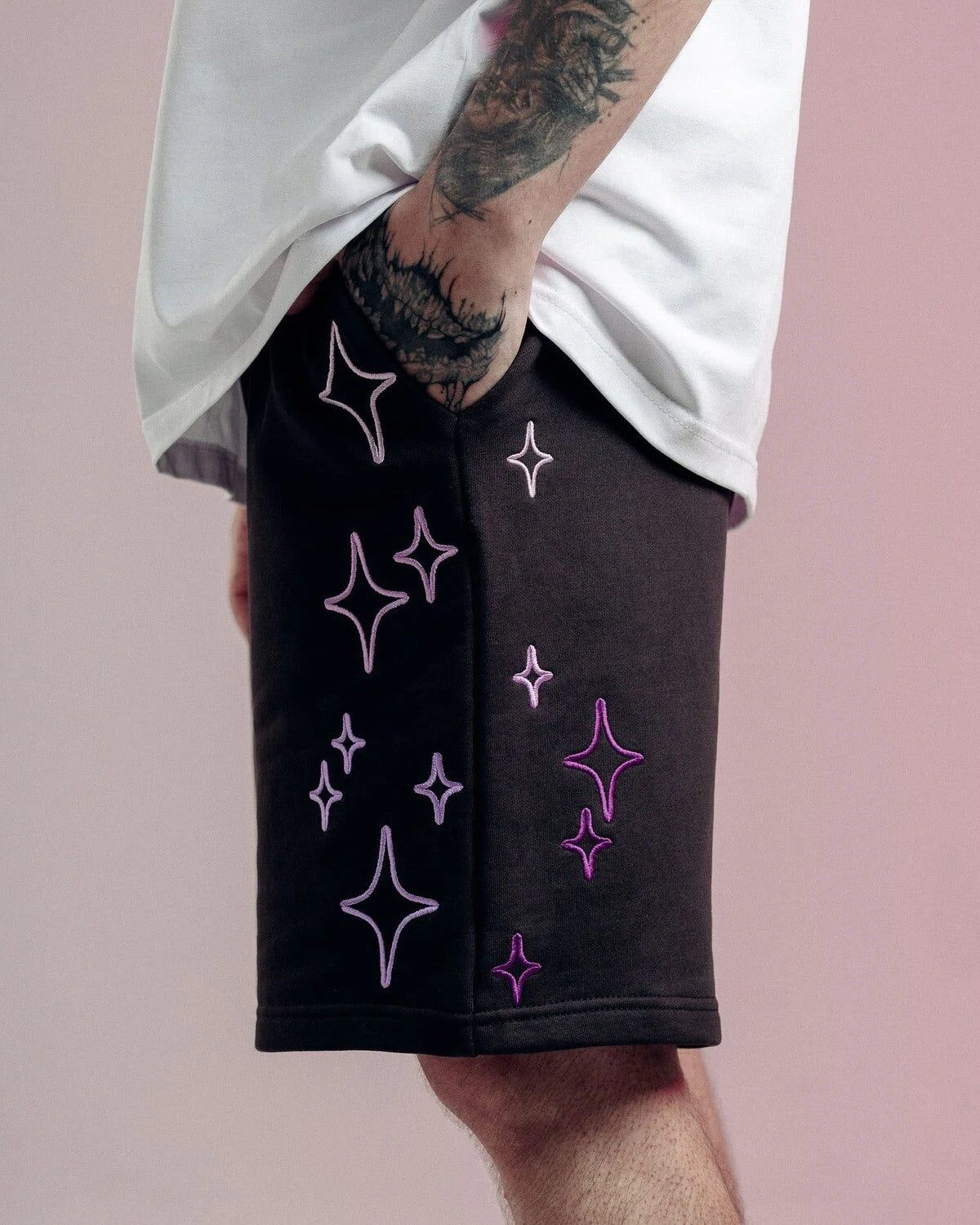Streetwear Korean Men's Shorts Pants Constellation Graphic Star Print Oversized Jorts Baggy Harajuku Y2k Unisex Clothing Goth BF