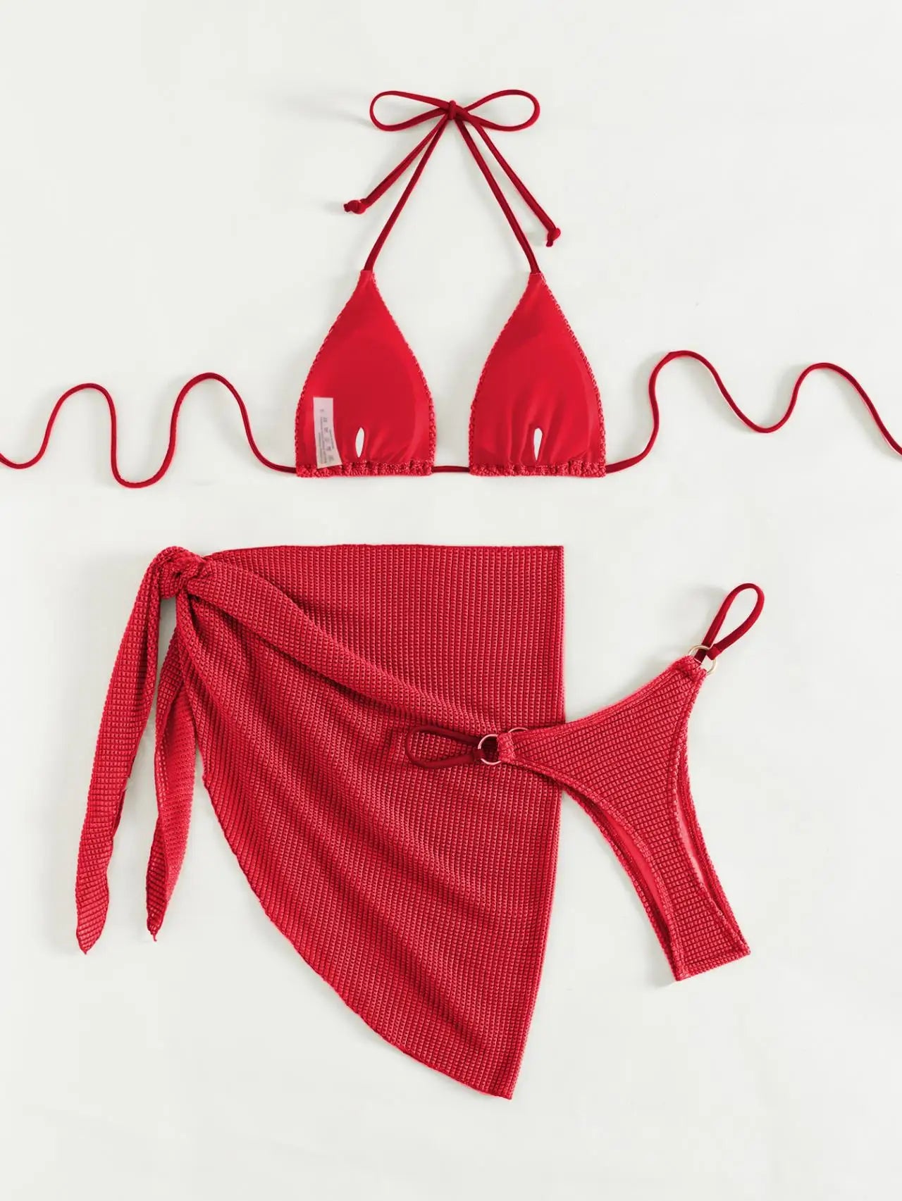 Sexy Brown Bikini Set 2024 Women Halter Push Up Bra Skirt 3 Piece Swimsuit Summer Bathing Suit Cover Up Thong Swimwear Biquini
