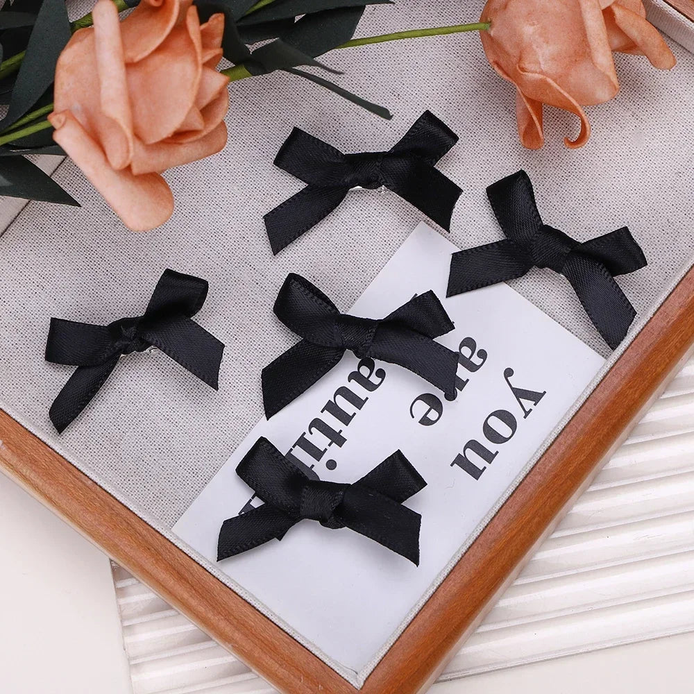 5-24Pcs Y2k Girls Bows Mini Hair Clips Metal Hairpin Headwear Barrette Handmade Ribbon Bow Bangs Clip Fashion Hair Accessories