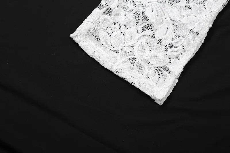CM.YAYA Fashion Women Spaghetti Strap V-neck Backless Lace See Though Jumpsuits Sexy Club Party Outfits One Piece Suit Rompers