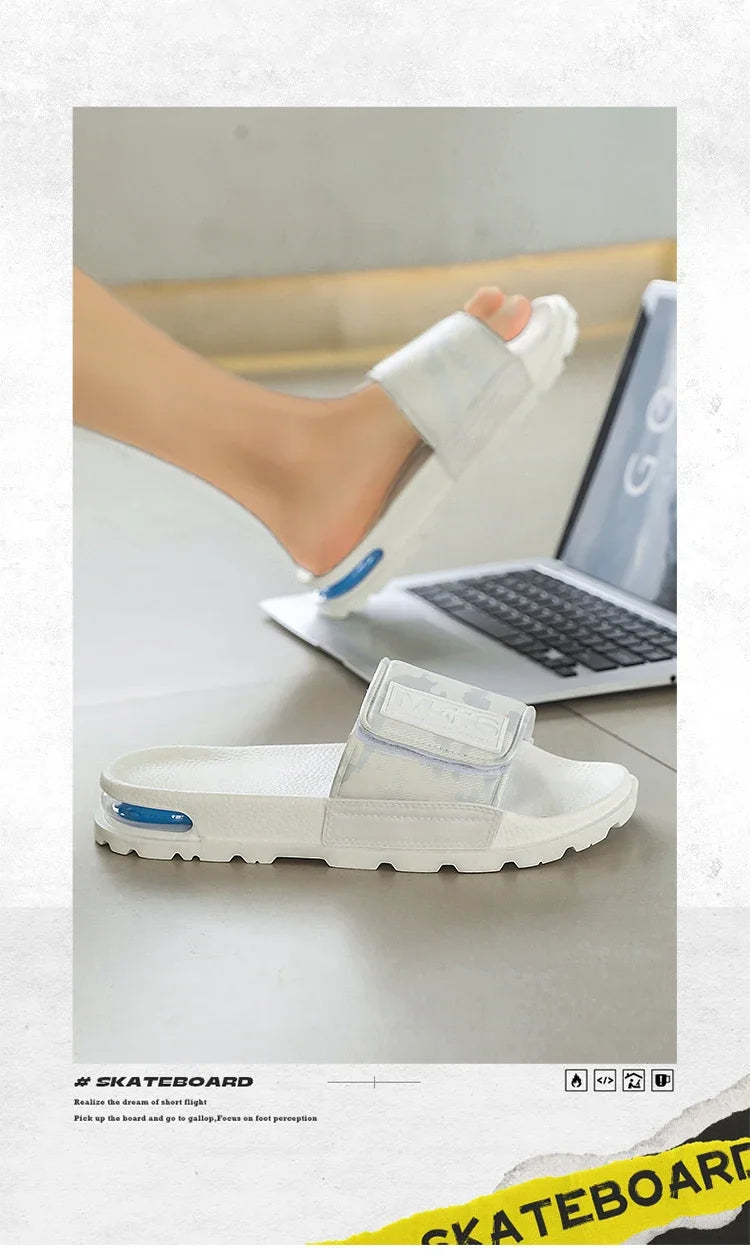 Men's slippers new large size fashion light casual sandals with thick soles men's air cushion cushioned beach shoes men's shoes