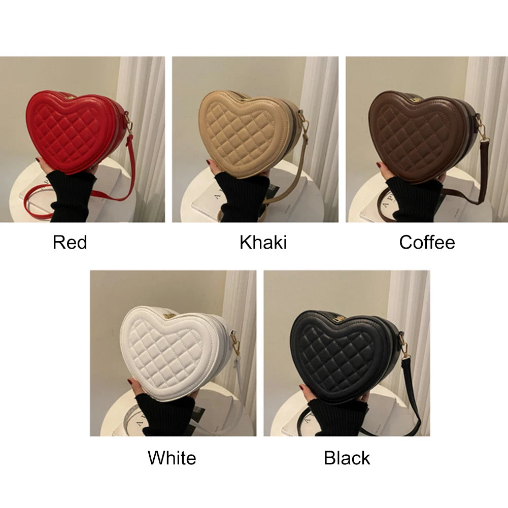 Fashion Love Heart Shape Shoulder Bag Handbags Designer Crossbody Bags PU Leather Zipper Women Casual Phone Bag Shoulder Bag