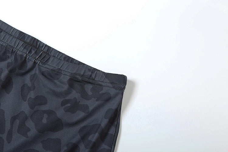 Weird Puss Letter Leopard Print 2 Piece Set Women Casual Zip Hooded Crop Jacke+Leggings Matching Stretch Sporty Street Outfits