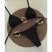 Sexy Women's Bikini Solid Color Strapless Split Swimsuit