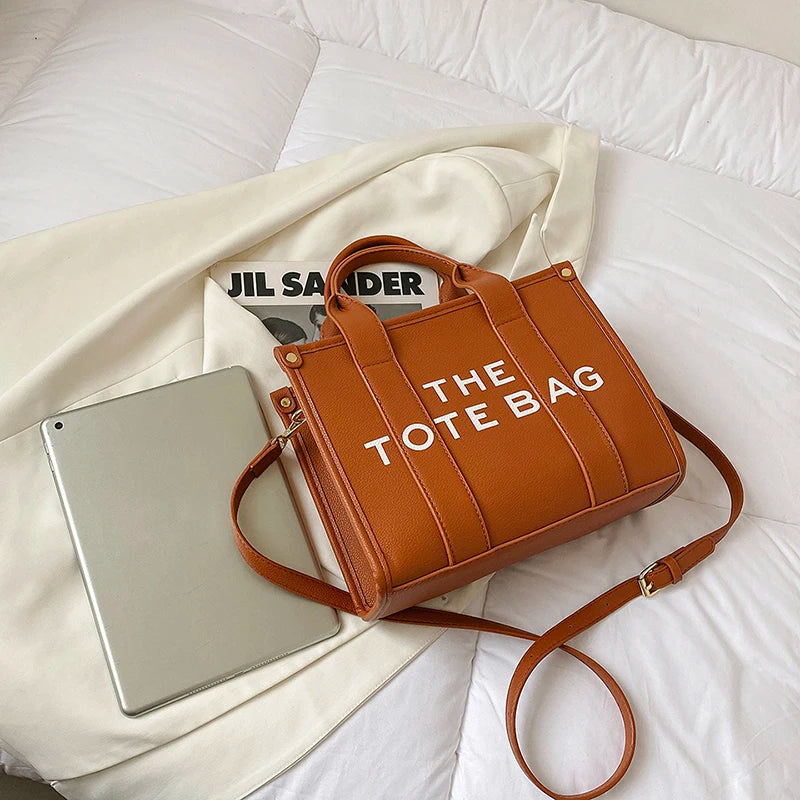The Tote Bag For Women Crossbody Female Handbag New Solid Words Lette Leisure Large Bag,Luxury Fashion Bag,designer Bag for PU
