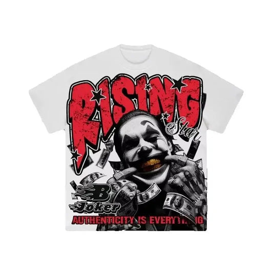 Joker Money On The Street Authenticity Is The Most Important Old Graphics T-shirt Men Y2K Oversize Tshirt Streetwear Women Tops