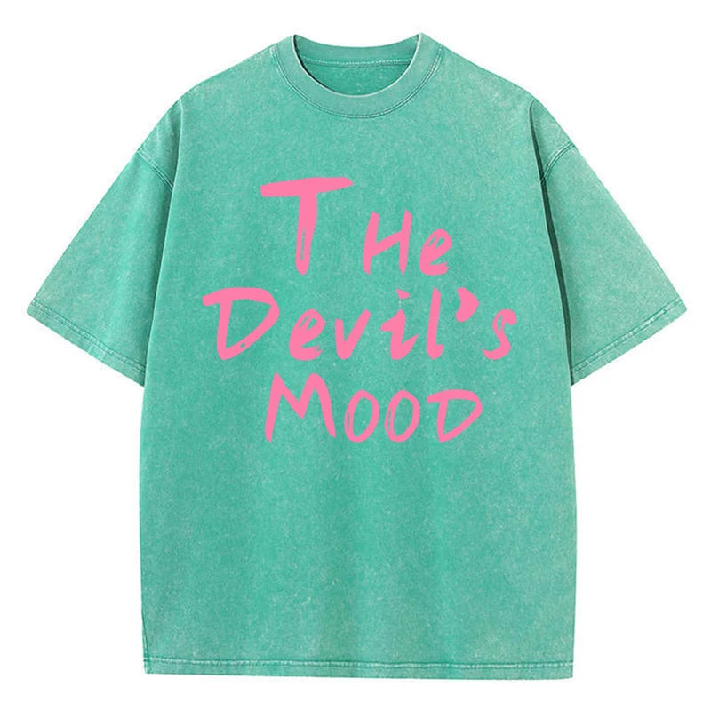 Pink Letter Design Washed T Shirt Women Vintage Cotton T-shirts Streetwear Soft Mineral Tees Girl Loose Female Tee Tops Y2k