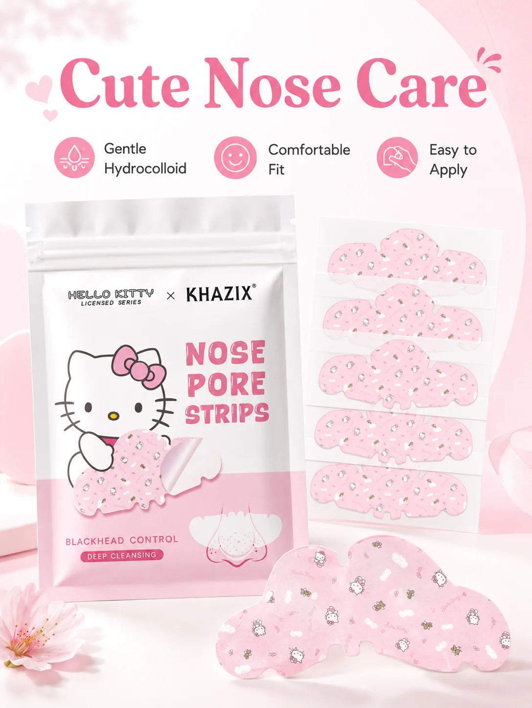 Nose Pore Cleansing Strips, Soft Fit Peel-Off Nose Patches for Daily Facial Skin Care
