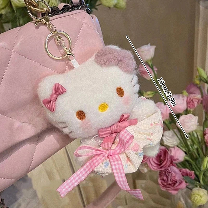 # Sanrio Hello Kitty Peripheral Doll Keychain Cute Fashion Sunglasses Kt Cat Keyring Backpack Plush Toy key chain Birthday Gifts