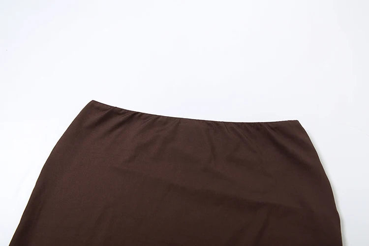 Weird Puss Simple Hollow 2 Piece Set Women Summer Halter Swing Collar Backless Crop Tops+Long Skirts Vacation Matching Outfits