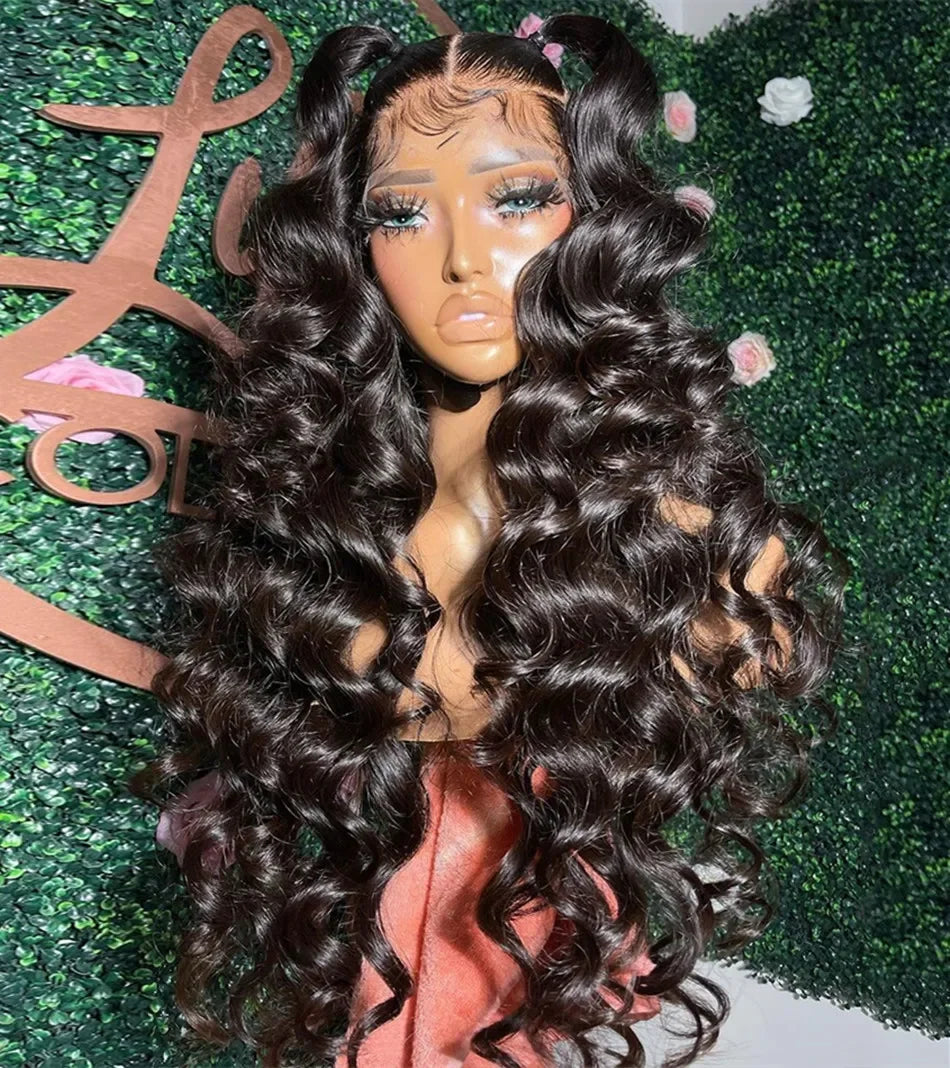 30 40Inch Human Hair 13x6 13x4 HD Lace Frontal Wig Brazilian Loose Deep Wave Curly Human Hair 360 Full Lace Front Wig Preplucked