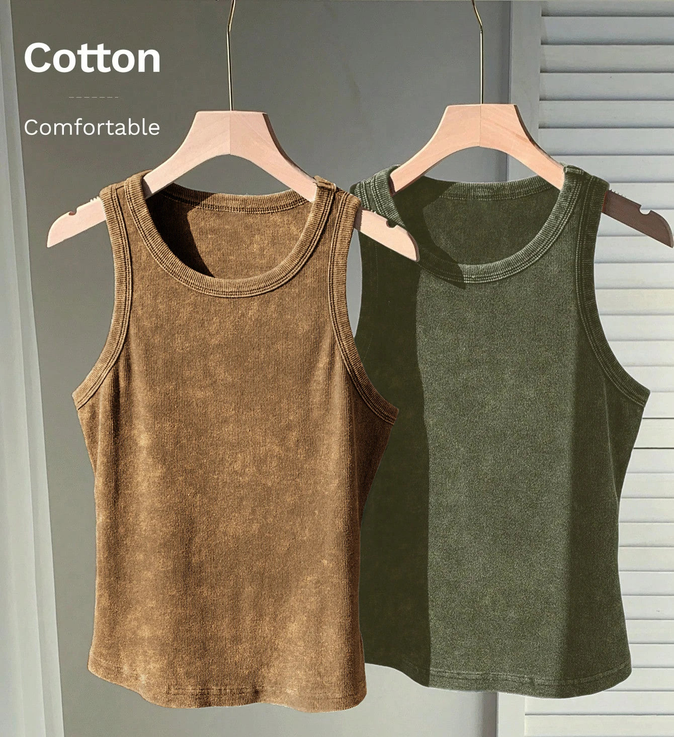 2PCS 100% Cotton Solid Color Washed Vest Womens Summer Casual Tank Top Y2K Sleeveless Clothes Soft Comfortable Sportswear