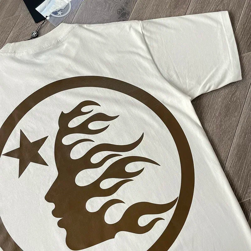 HS Gel Sport Logo Cotton wash short sleeve T-shirt European and American fashion