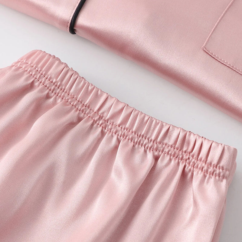 Women's Pajamas Set 7 Pieces Satin Sleepwear Pijama Silk Nightgown Suit Summer Women Home Clothing Printing Sleep Pyjama Femme
