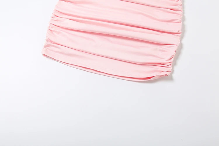 Weird Puss Furry Jacquard Patchwork 2-Piece Set Women Hook Buckle Crop Top+Stretch Ruched Peach Hip Skirt Sexy Skinny Outfits